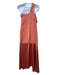 Nanushka Size S Orange Triacetate Blend Wrap Sleeveless Button Detail Midi Dress Orange / S