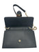 Gucci Black Calf Leather Gold hardware Flap Snap Button Card Holder Bag Black / Small
