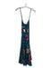 Farm Rio Size XS Blue & Multi Viscose Floral Tulip Front Braided Strap Dress Blue & Multi / XS