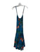 Farm Rio Size XS Blue & Multi Viscose Floral Tulip Front Braided Strap Dress Blue & Multi / XS