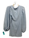 SABO Size S Light Blue Polyester V Neck Puff Long Sleeve Mini Back Zip Dress Light Blue / S