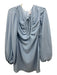 SABO Size S Light Blue Polyester V Neck Puff Long Sleeve Mini Back Zip Dress Light Blue / S