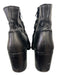 Frye Shoe Size 7.5 Dark Gray Leather Ankle Stacked Heel Pointed Toe Booties Dark Gray / 7.5