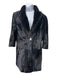 Gianni Size 38 Black Lambskin Mink trim Paneled Slit Pocket One Button Coat Black / 38