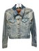 Levi's Size Small Light Wash Cotton Blend Long Sleeve Button Front Slim Jacket Light Wash / Small