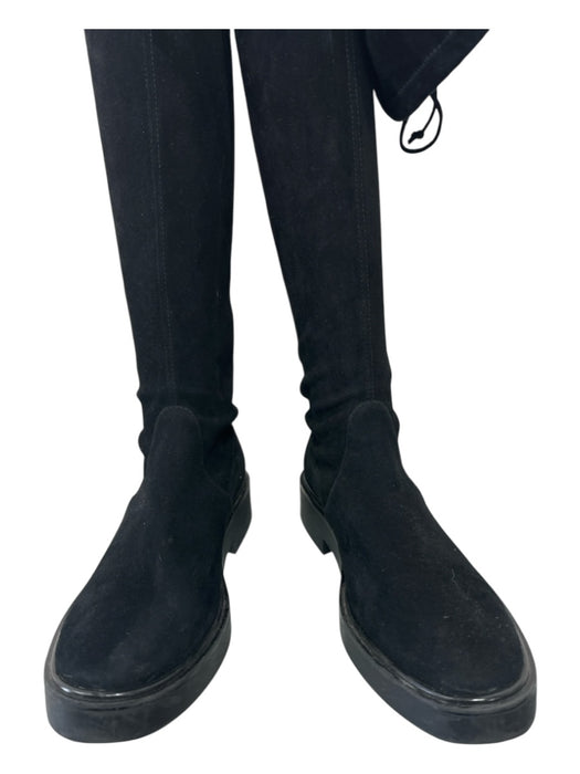 Stuart Weitzman Shoe Size 8 Black Suede Almond Toe Rubber Sole Knee High Boots Black / 8