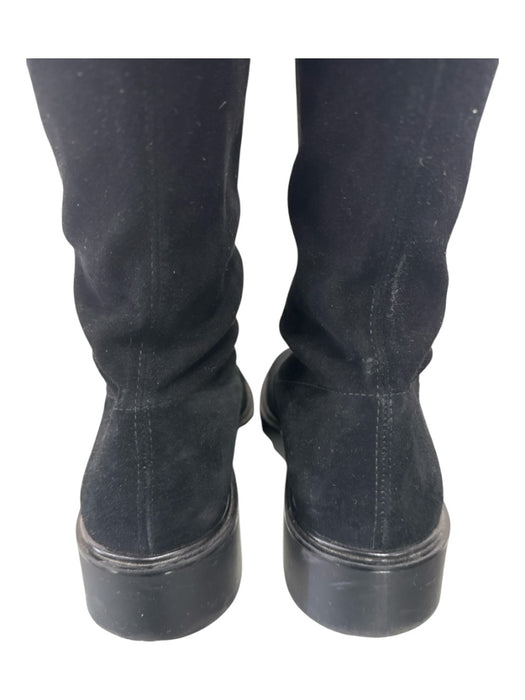 Stuart Weitzman Shoe Size 8 Black Suede Almond Toe Rubber Sole Knee High Boots Black / 8