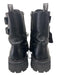 Roberto Cavalli Shoe Size 38 Black Leather Lug Sole Laces Embossed Boots Black / 38