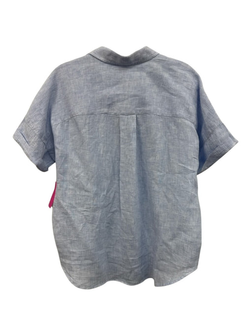 Frank & Eileen Size XS Light Blue Linen Button Down Cuffed short sleeve Top Light Blue / XS