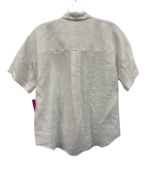 Frank & Eileen Size XS White Linen Button Down Cuffed short sleeve Top White / XS