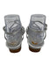 Bared Footwear Shoe Size 38 Silver Leather Buckle Strappy Sandals Silver / 38