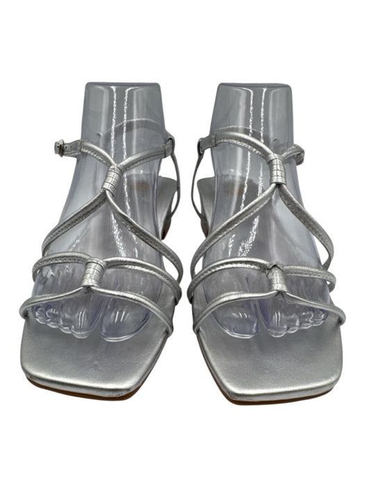 Bared Footwear Shoe Size 38 Silver Leather Buckle Strappy Sandals Silver / 38