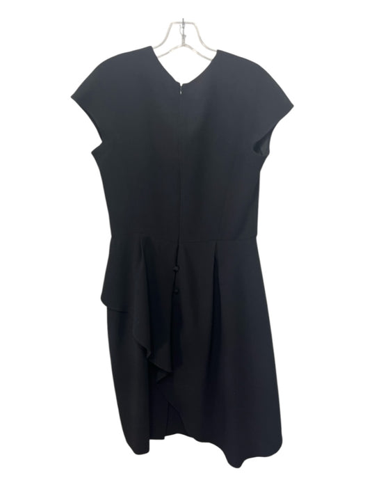 Rickie Freeman for Teri Jon Size 8 Black Drop Cap Sleeve Layered Detail Dress Black / 8