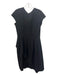 Rickie Freeman for Teri Jon Size 8 Black Drop Cap Sleeve Layered Detail Dress Black / 8