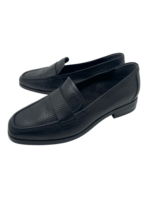 Vionic Shoe Size 8.5 Black Faux Leather Pebbled Square Toe Slip On Loafers Black / 8.5