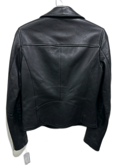 Reiss Size 6 Black Sheep Leather Full ZIp Biker Jacket Black / 6