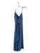 BCBG Maxazria Size XS Blue Polyester One Shoulder Draped Ruffle Maxi Gown Blue / XS