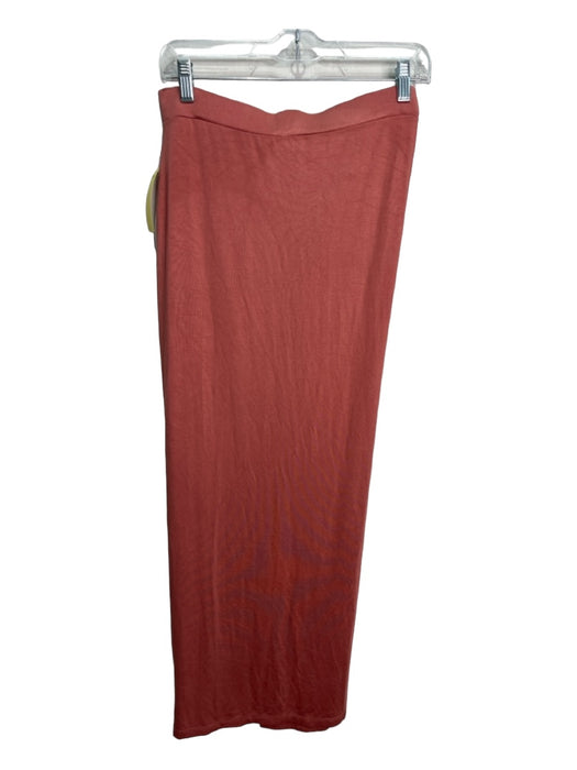 Daily Practice Size S Salmon Pink Viscose Front Slit Stretch Waist Maxi Skirt Salmon Pink / S