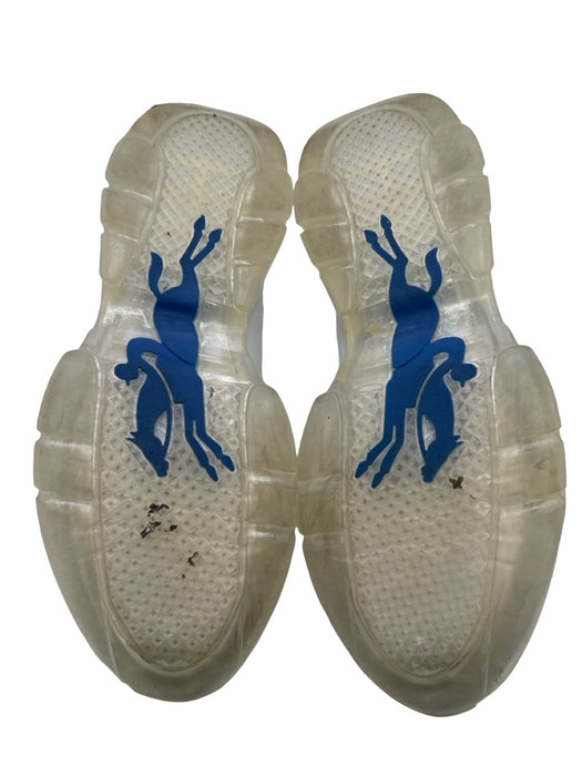 Longchamp Shoe Size 40 White & Blue Leather Drawstring Horse Print Sneakers White & Blue / 40