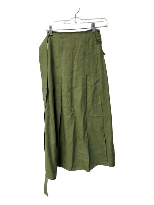 Wilfred Size XS Sage green Lyocell blend Wrap Midi Built In Belt slit Skirt Sage green / XS