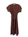 Wilfred Size XS Brown Lyocell blend Wrap Short Sleeve Midi Clasp Dress Brown / XS