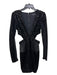 Michael Costello Size S Black Polyester Sequined Cutout Mesh Deep V Dress Black / S