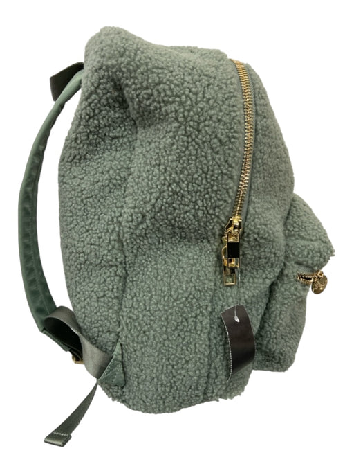 SC Jeans Green Fleece Zip Gold Hardware Backpack Bag Green / M