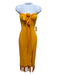 Saylor Yellow Orange Polyester & Rayon Sleeveless Cut Out Halter Tie Neck Dress Yellow Orange