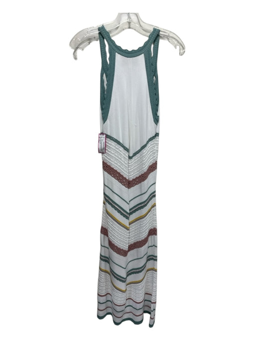 Alexis Size Small White, Pink, Blue Polyester Blend Sleeveless Open Knit Dress White, Pink, Blue / Small