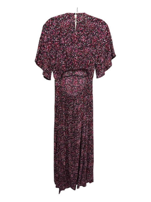 Rue Stiic Size Small Pink, White, Green Rayon Blend Flutter Sleeves Dress Pink, White, Green / Small