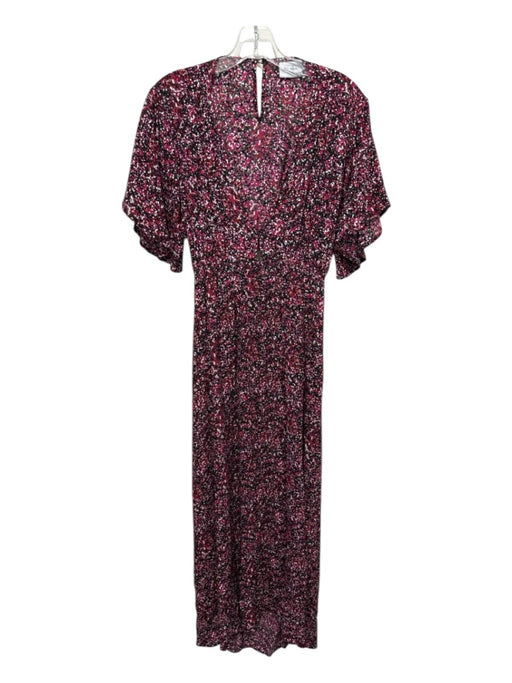 Rue Stiic Size Small Pink, White, Green Rayon Blend Flutter Sleeves Dress Pink, White, Green / Small