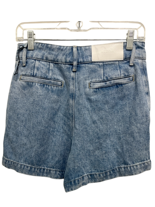 7 For All Mankind Size 26 Light Wash Lyocell Zip Up Pockets Shorts Light Wash / 26