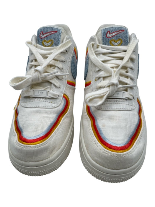 Nike Shoe Size 9 White & Multi Canvas Logo Air Force 1 Sneakers White & Multi / 9
