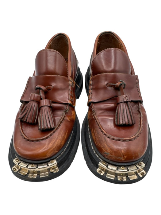 Sandro Shoe Size 40 Brown Leather Tassel Chunky Sole GHW Loafers Brown / 40