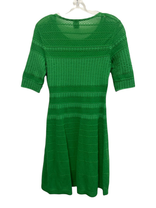 M Missoni Size Est Small Green Short Sleeve Knit Stretch Dress Green / Est Small