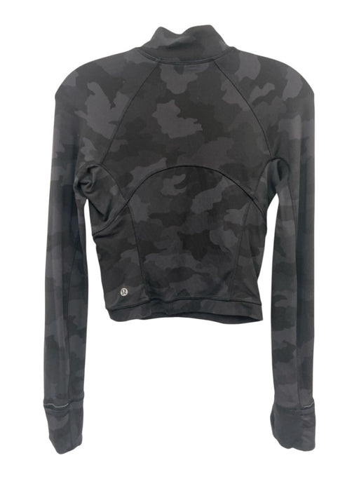 Lululemon Size 2 Black & Gray Nylon Blend Long Sleeve Camo Half Zip Sweater Black & Gray / 2