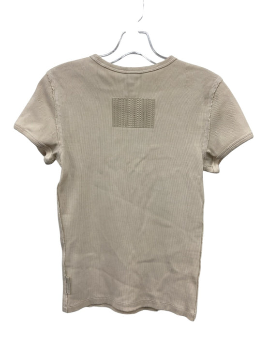 Marc Jacobs Size Medium Cream White Cotton Blend Short Sleeve Distressed Top Cream White / Medium