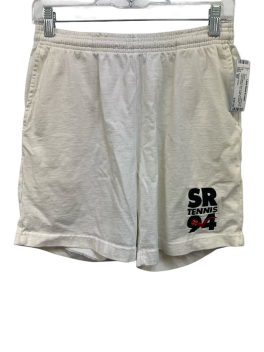 Sporty & Rich Size XS White, Black & Red Cotton Elastic Waist Logo Detail Shorts White, Black & Red / XS