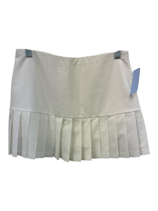 Tory Sport Size S White Polyester Blend Elastic Waist Tiered Pleat Detail Skirt White / S