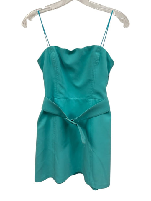 Amanda Uprichard Size S Aqua Blue Polyester Strapless A Line Mini Dress Aqua Blue / S