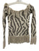 Staud Size XS Black & White Cotton Blend Long Sleeve Animal Stripe Sweater Black & White / XS