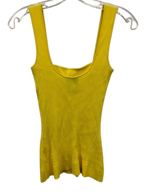 AKNVAS Size Small Yellow Rayon Blend Sleeveless Ribbed Stretch Top Yellow / Small