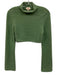 Camila Coelho Size XS Pastel Green Long Sleeve Fuzzy Open Back Cropped Top Pastel Green / XS