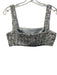 Amanda Uprichard Size S/M Silver Polyester Sleeveless Sequin Cropped Skirt Set Silver / S/M