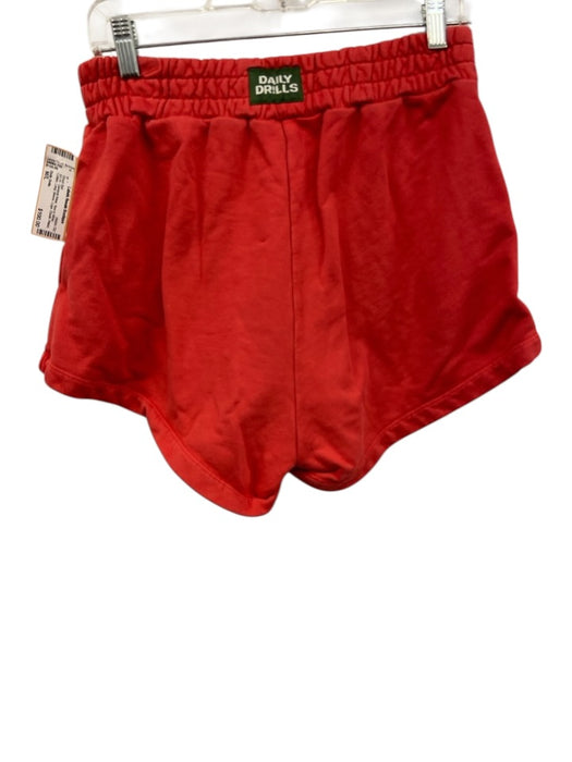 Daily Drills Size M/L Red & White Cotton Long Sleeve Logo Sweatshirt Short Set Red & White / M/L