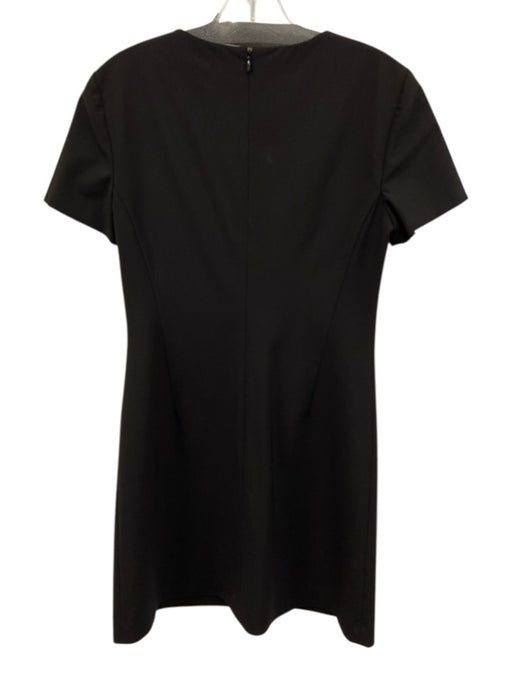 Theory Size 4 Black Wool Blend Short Sleeve Back Zip Mini Dress Black / 4
