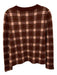 Akris Punto Size 4 Brown, Pink, Green Wool & Cashmere Long Sleeve Plaid Sweater Brown, Pink, Green / 4