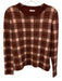 Akris Punto Size 4 Brown, Pink, Green Wool & Cashmere Long Sleeve Plaid Sweater Brown, Pink, Green / 4