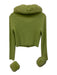 House of Sunny Size 4 Chartreuse Green Viscose & Polyester Faux Fur Cardigan Chartreuse Green / 4