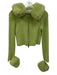House of Sunny Size 4 Chartreuse Green Viscose & Polyester Faux Fur Cardigan Chartreuse Green / 4